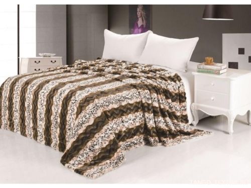 Меховое покрывало 160x220  Рысь кофе артикул: 