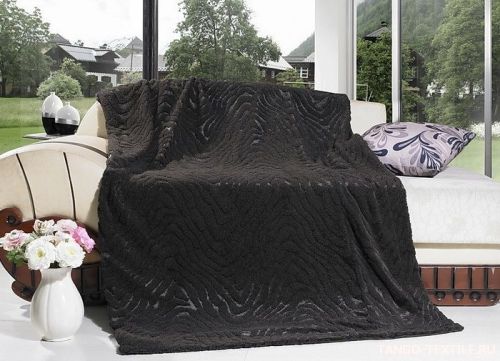 Меховое покрывало 160x220  Matis коричневое артикул: 