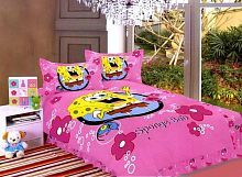 Постельное белье Губка Боб сатин (розовый)
