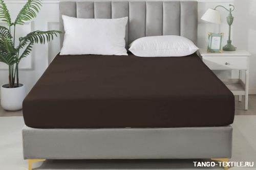 Простыня 160x200 сатин на резинке Tango SOHO BS1620-49 код4039