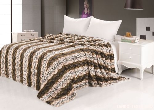 Меховое покрывало 220x240  Рысь кофе артикул: 