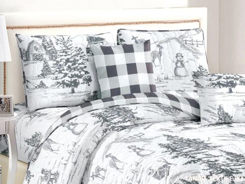 Покрывало 230x250 в стиле Patchwork PW444-88 новогоднее артикул:  фото 2