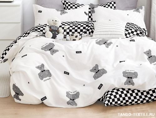 Постельное белье Twill сатин TPIG-1757 (мишка в клетку)