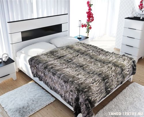 Меховое покрывало 220x240  Zarina brown артикул: 